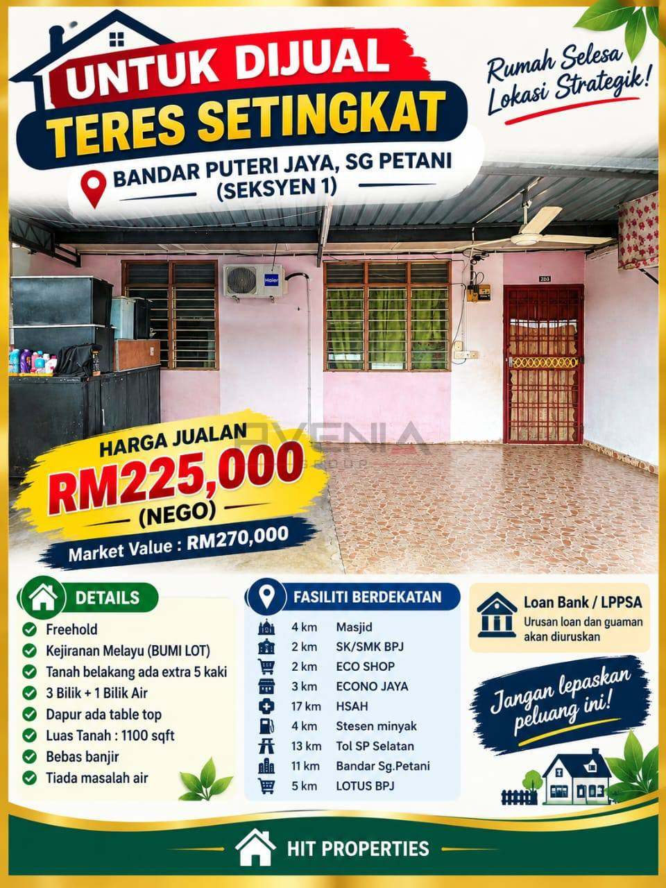 BANDAR PUTERI JAYA 📍 | TERES SETINGKAT | CASHBACK RM20,000 | ZERO DEPOSIT | BOOKING 1K